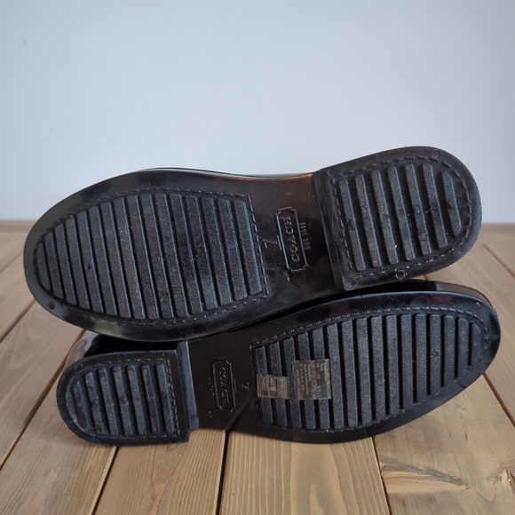 Coach Women’s Tall Shiny Black Rain Boots SZ 7 - Picture 15 of 15